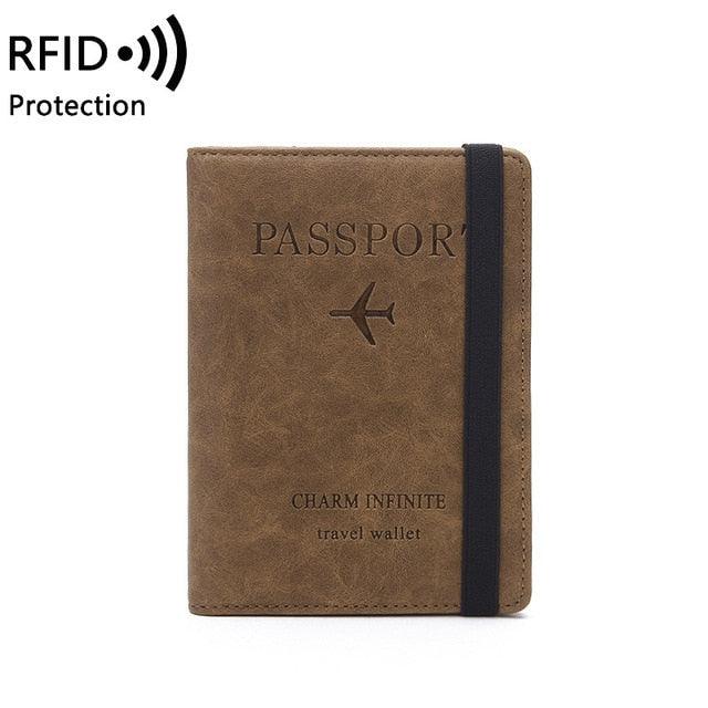 Vintage Business Passport Covers Holder - Multi-Function ID Bank Card PU Leather Wallet Case - Travel Accessories (D79)(LT8)