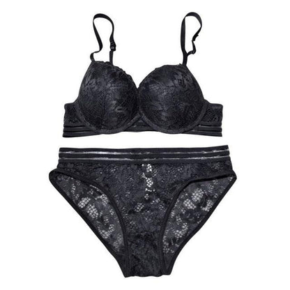 Gorgeous Women Sexy Bra Top + Briefs Set - Floral Padded Adjusted Straps Sexy Women Lace Bra (2U27)(2U28)