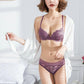 Gorgeous Women Sexy Bra Top + Briefs Set - Floral Padded Adjusted Straps Sexy Women Lace Bra (2U27)(2U28)