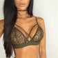 Women Sexy Lingerie Hollow Petals Deep V Bra - Lace Sling Solid Color Light Underwear (1U27)