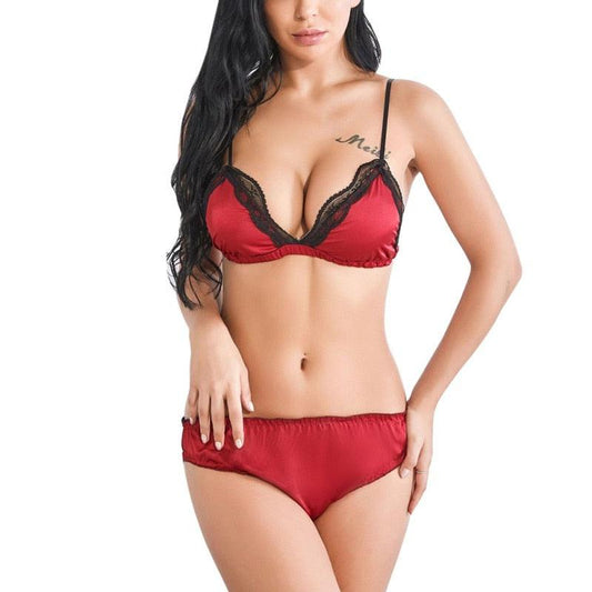 Trending Women Sexy Solid Color Pajamas Set - Summer Sling Temptation Bikini Lingerie (1U29)