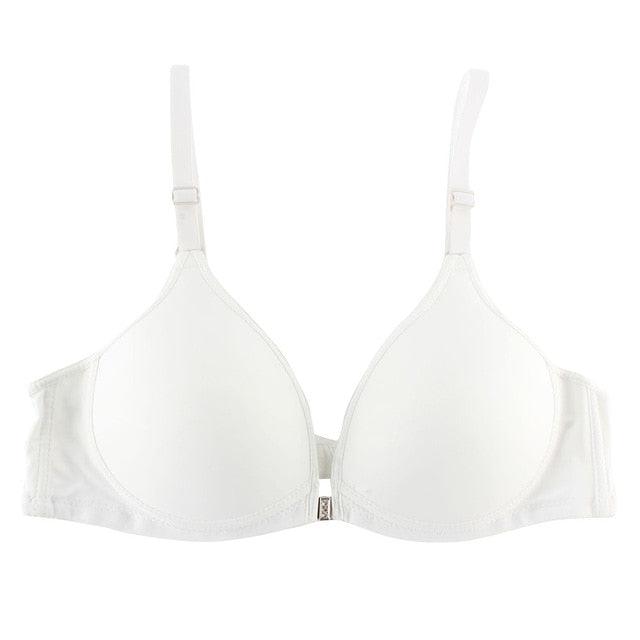 Women Sexy Solid Smooth Push Up Bra - Front Closure Thin Padded Bra - Racer Back Seamless Bra (2U27)