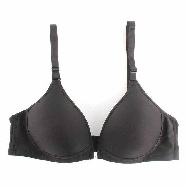 Women Sexy Solid Smooth Push Up Bra - Front Closure Thin Padded Bra - Racer Back Seamless Bra (2U27)