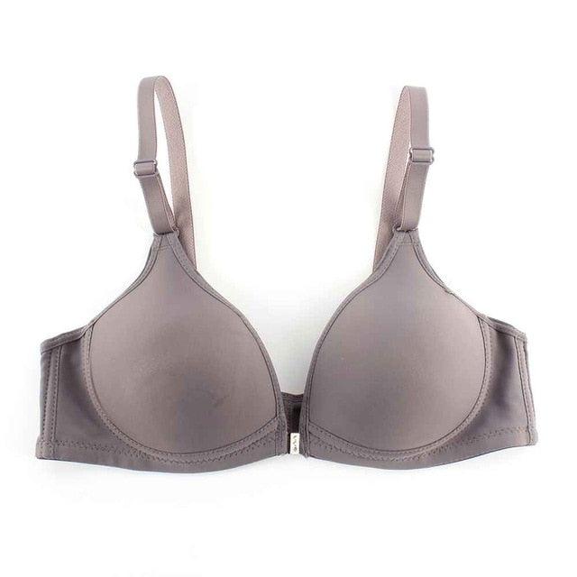 Women Sexy Solid Smooth Push Up Bra - Front Closure Thin Padded Bra - Racer Back Seamless Bra (2U27)