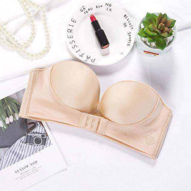 Front Closure Brassiere Strapless Seamless Bralette Abc Cup Sexy