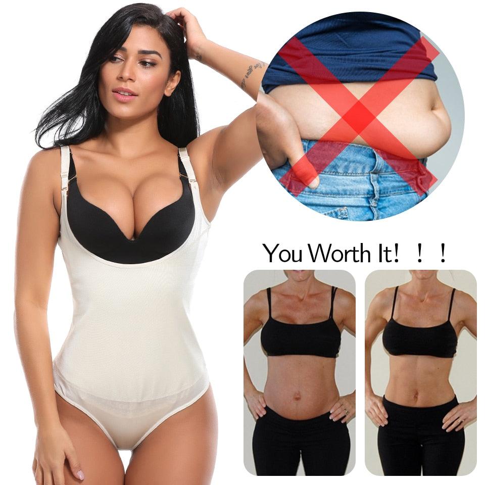 Sexy Women Shapewear Bodysuit - Thong Body Shaper Slimming Underwear - Weight Loss Fat Burner Tummy Control (FHW1)