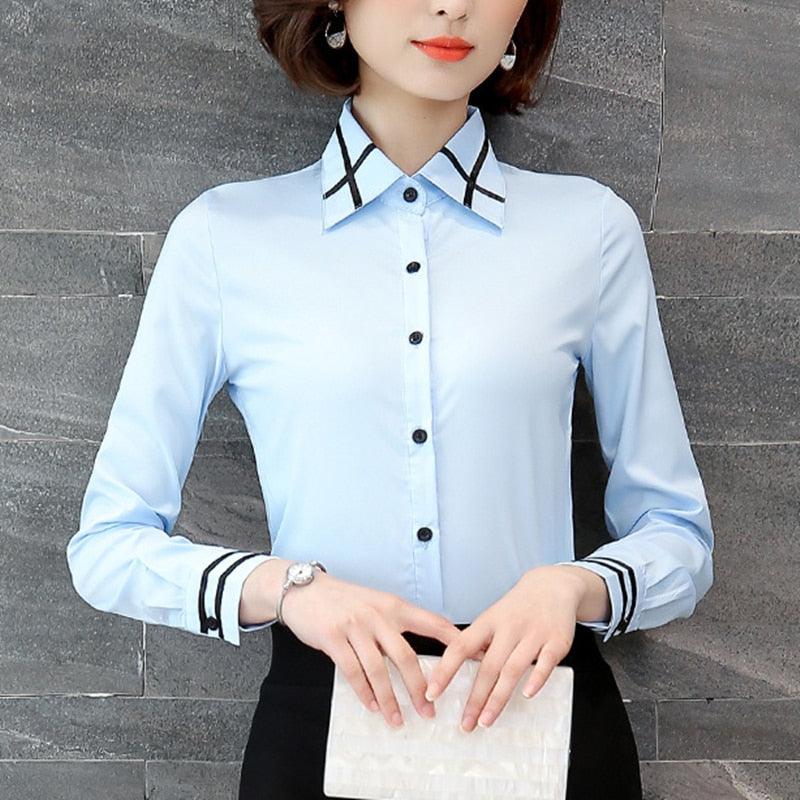 Women Elegant Shirts - Plus Size Fashion Women Striped Blouses Shirts (TB4)(F19)