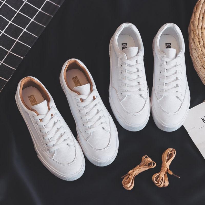 Great Women Sneakers - Leather Shoes - Spring Trend Casual Flats Sneakers -New Fashion Comfort (BWS7)