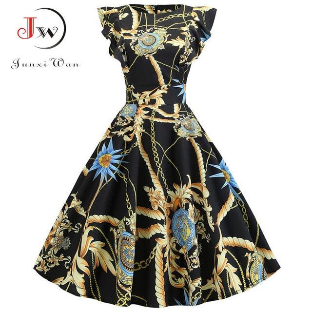 Gorgeous Women Summer Dress - Rockabilly Pinup Party Dress - Plus Size Casual Elegant Floral Dress (WSO4)(WSO3)(WS06)(F18)