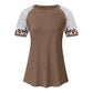 Women Summer O-Neck Short Sleeve T shirts - Loose Sexy Leopard stripe - Plus Size Tops (D19)(TB2)