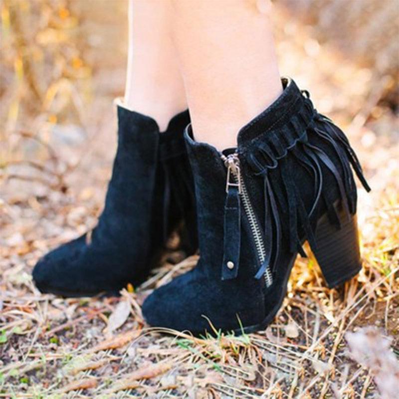 Amazing Women's Ankle Boots - Zip High Heels Autumn Winter Pumps (3U38)(3U107)(3U36)