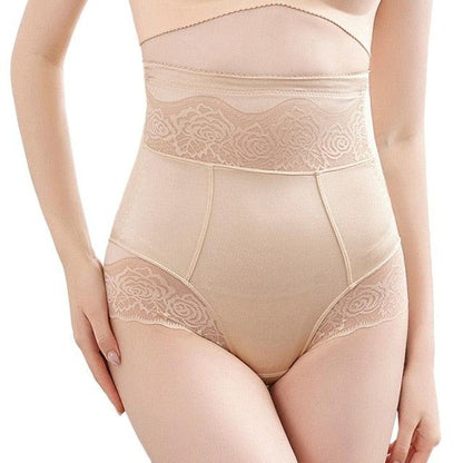 Women Thin High-rise Shaping Body Abdomen Panties - Lace Ice Silk Triangle Panties (2U28)