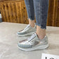 Gorgeous Fashion Snake Print Sneakers - Glitter Crystal Casual Shoes - Big Size (3U41)(3U12)