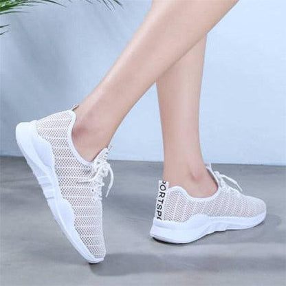 Summer Mesh Breathable Sneakers - Female Lace Up Solid Sports Shoes - Fashion Casual Footwear (2U41)