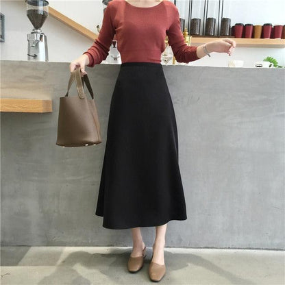 Women elegant Skirt - Ladies Glossy Satin Skirt - Plain Shiny Fashion Party Office Skirts (TB7)(TP6)