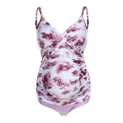 Sleeveless Print pregnancy Swimwear - One-pieces Tankini Sumer Bikinis Bathing Suit Beachwear (3U4)(Z5)