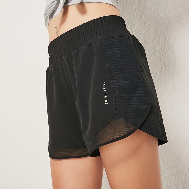 Women's Activewear Pocket Running Sport Shorts - Summer Beach Shorts - Quick Dry Yoga Gym Short pants (D24)(BAP)