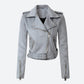 Women's Faux PU Leather Suede Short Jacket - Zipper Women Motorcycle Coat - Fashion Biker Jackets (D23)(TB8B)