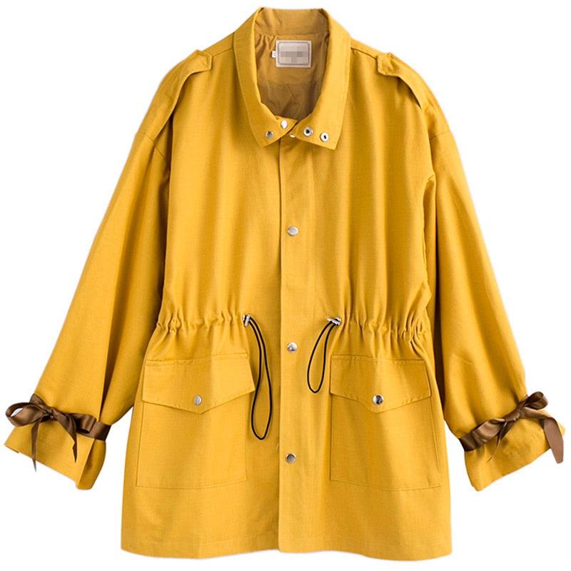 Women's Spring Autumn Fashion Coat - Solid Color - Loose Long Sleeve Short Coat (TB8A)(TB8B)