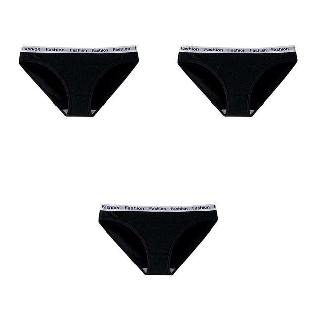 Women's Underpants - Soft Cotton Panties - Girls Solid Color Briefs Panties - 3 Pcs (TSP4)(TSP1)