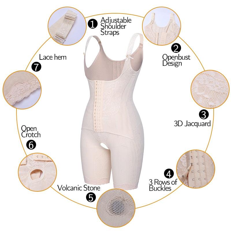 VASLANDA Women Shapewear Tummy Control Fajas Colombianas Open Bust