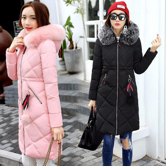 Trending Women's Winter Long Sleeved Fashion Solid Color Coat - Slim Padded Warm Jacket (D23)(TB8A)