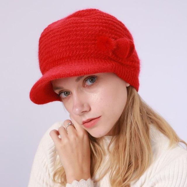 Women's Winter New Thick Knit Hat - Rabbit Fur Blend Autumn Solid Warm Beanie (WH7)(WH9)(WH8)(F87)