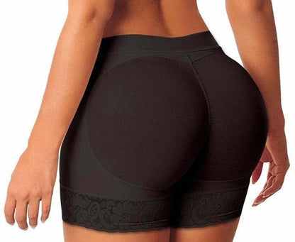 Women's Butt Lifter Low Waist Panties for Firmer Smooth Round Shape!  Seamless Padded Butt Hip Enhancer Shaper Panties Black
