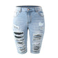 Womens Middle Rise Stretchy Denim Shorts Knee Length Curvy Bermuda Stretch Short Jeans