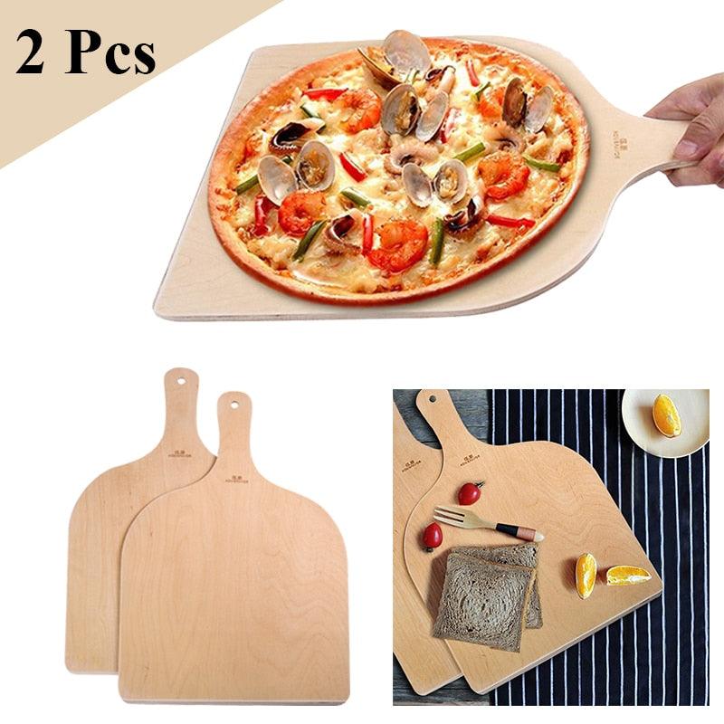 Wooden Pizza Paddle Spatula Pizza Shovel Peel Cutting Board - Kitchen Pizza Tray - Plate Bakeware (AK2)(1U61)