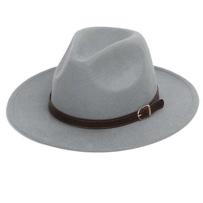 Wool Shallow Warm Adjustable Fashion Hats - Unisex Belt Buckle Hat - Classic Bowler Jazz (D17)(MA3)