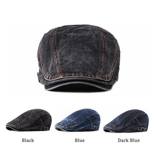 New Trending Casual Spring Summer Berets Hat - Denim Cotton Cap (D44)(WH8)