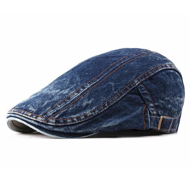 New Trending Casual Spring Summer Berets Hat - Denim Cotton Cap (D44)(WH8)