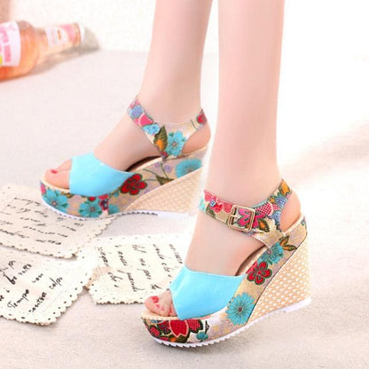 Gorgeous Women Sandals - Summer Platform Wedges - Floral High Heels (SS3)(SH2)(SS1)