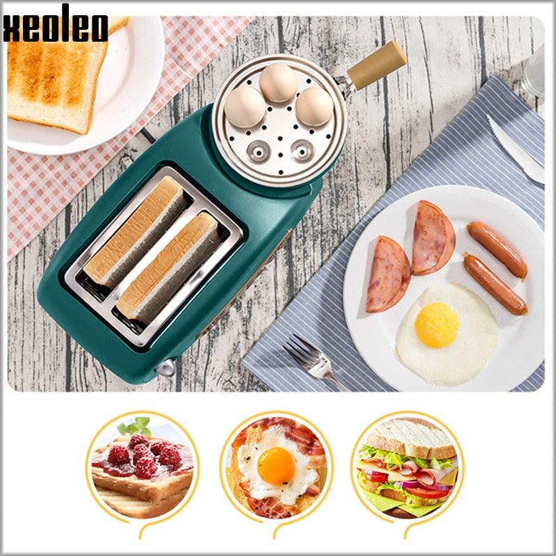 3in1 Breakfast machine Electric Toaster - Egg steamers Multifunction Automatic Fried Egg/Bacon Machine (H6)(1U59)