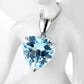 Great Jewelry Necklace 100% 925 Sterling Silver Sapphire Pendant - Luxury Women Crystal Pendant Necklace (D81)(5JW)