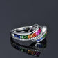 Silver 925 Jewelry Ring - Trendy Luxury Sapphire Gemstone Ring (7JW)