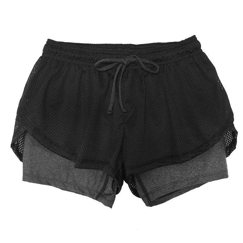 Great Yoga Shorts - Gym Sport Shorts - Running Summer Double Layer Shorts - Women Skinny Fitness Pants (BAP)(F24)