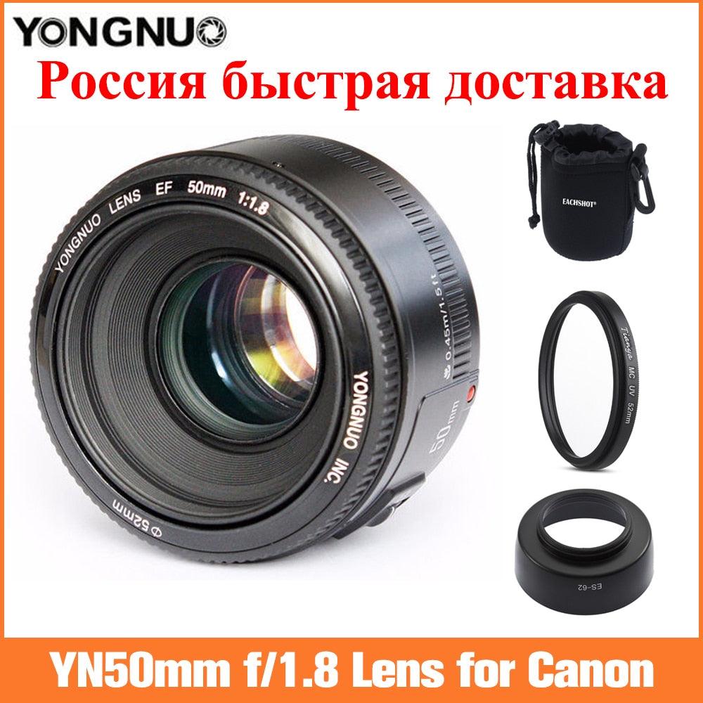 YN50mm F1.8 Lens AF/MF Standard Prime Lense YN 50mm f1.8 Lens for Canon EOS Rebel Camera (MC3)(1U54)