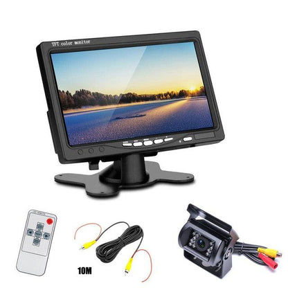 18LED IR Night Vision IP68 Waterproof Reverse Rear Camera + 7" Car LCD Monitor Parking System (CT3)(1U60)