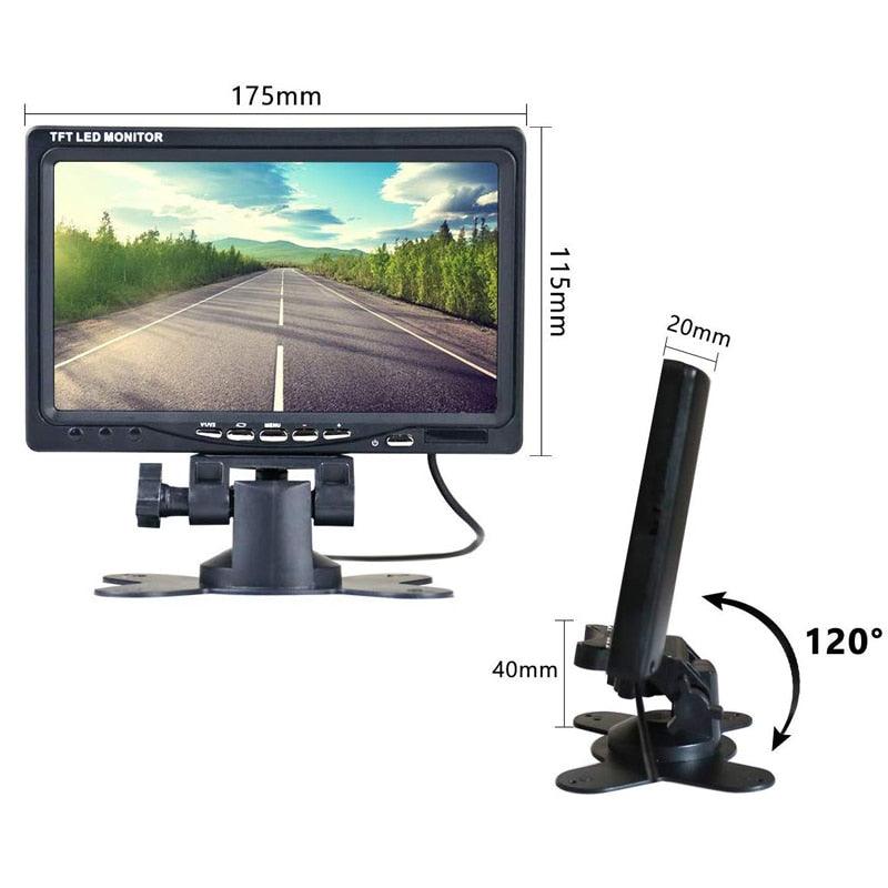 18LED IR Night Vision IP68 Waterproof Reverse Rear Camera + 7" Car LCD Monitor Parking System (CT3)(1U60)