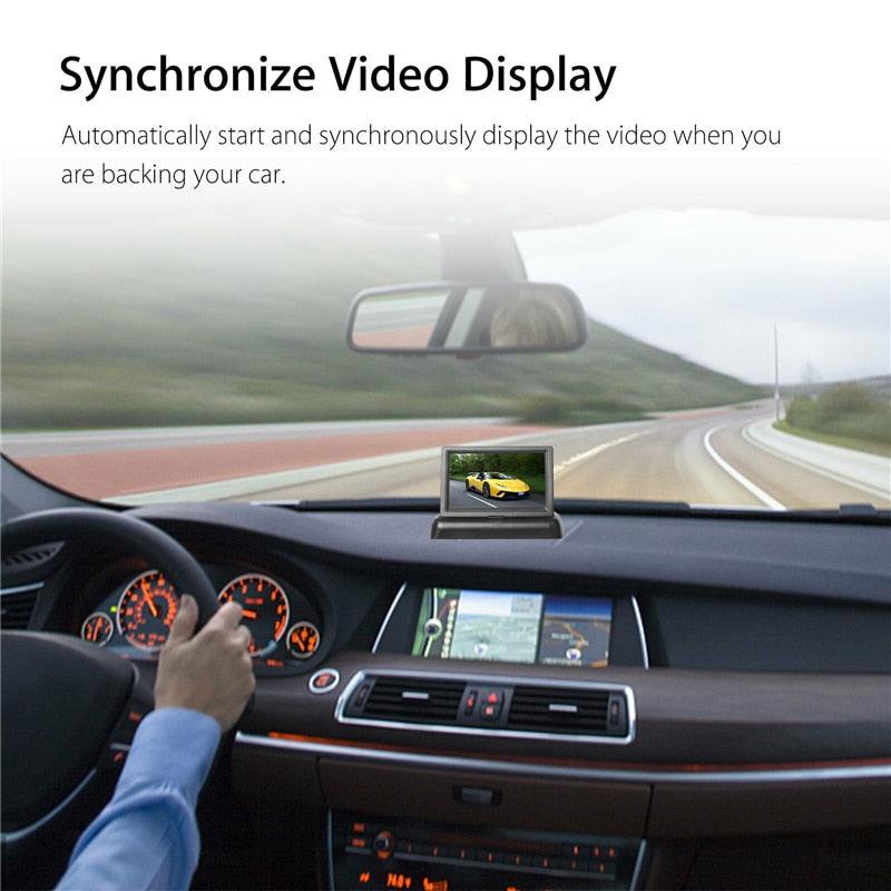 4.3'' Car Foldable Monitor TFT LCD Reversing Rear View Backup Parking Camera 8 LED Night (CT3)(F60)
