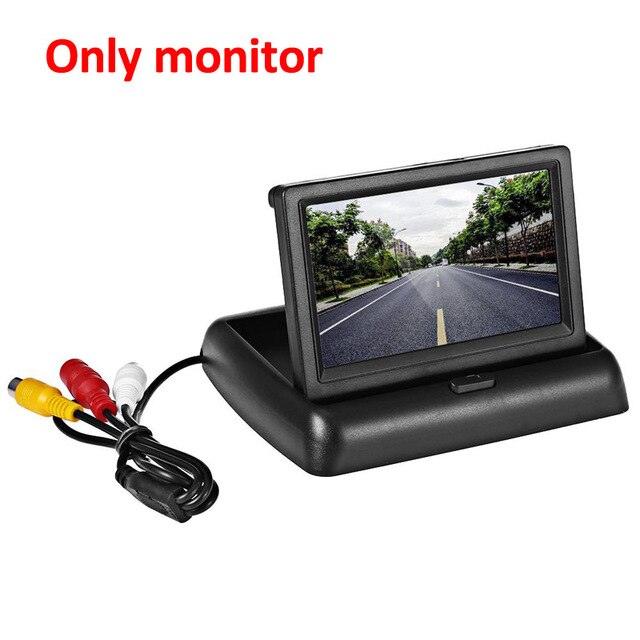4.3 inch Car Rear View Foldable Monitor 4 LED Night Vision Waterproof Reversing Backup Parking Camera (CT3)(F60)