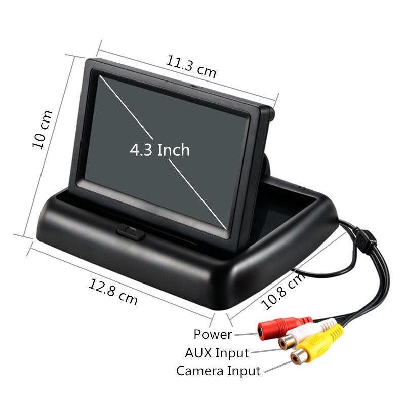4.3 inch Car Rear View Foldable Monitor 4 LED Night Vision Waterproof Reversing Backup Parking Camera (CT3)(F60)