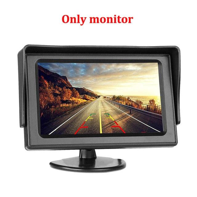 Auto LED Backup Rear View Camera Night Vision Kit with 4.3" TFT LCD Car Monitor Screen Parking Assistance System DC 12V (D60)(CT3)
