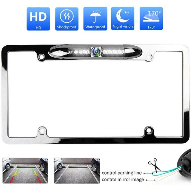Car License Plate Frame Backup 7 LEDs Wide Viewing Angle Waterproof Rearview Camera - Universal (D60)(CT3)