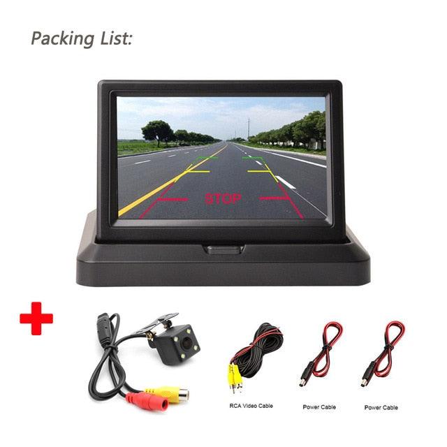 HD Car Rear View Parking GuideLines Waterproof Reverse Auto LED Back Up Camera High Definition with 5'' Monitor (D60)(CT3)