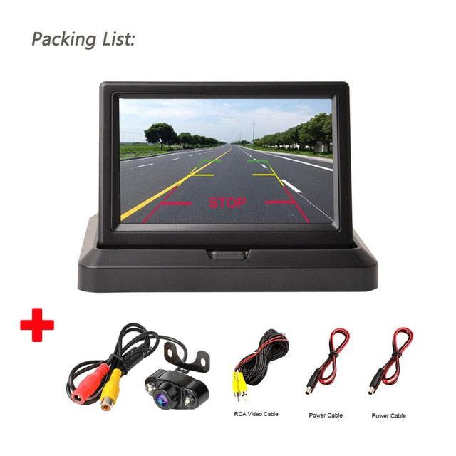 HD Car Rear View Parking GuideLines Waterproof Reverse Auto LED Back Up Camera High Definition with 5'' Monitor (D60)(CT3)