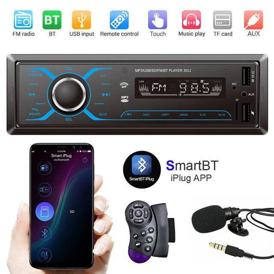 Single Din Car Stereo 12V MP5 Player with Bluetooth Audio & Hands-Free Calling FM AM Receiver USB/AUX-in/SD Radio (CT2)