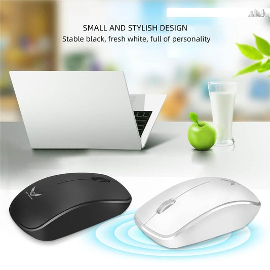 2.4G Mini Wireless Mouse 1600DPI Silent USB Optical Ergonomic Business Office Mouse For PC Gaming Laptops (CA1)(F52)
